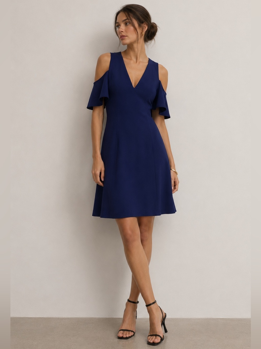 Club Monaco Blue Cold Shoulder Dress - Size 6